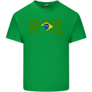 Brazil Football Brazilian Soccer Flag Mens Cotton T-Shirt Tee Top Irish Green