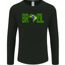 Brazil Football Brazilian Soccer Flag Mens Long Sleeve T-Shirt Black