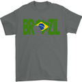 Brazil Football Brazilian Soccer Flag Mens T-Shirt 100% Cotton Charcoal