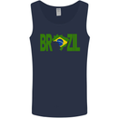 Brazil Football Brazilian Soccer Flag Mens Vest Tank Top Navy Blue