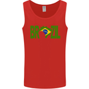 Brazil Football Brazilian Soccer Flag Mens Vest Tank Top Red