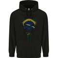 Brazil Skull Gym Training Bodybuilding Childrens Kids Hoodie Black