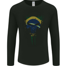 Brazil Skull Gym Training Bodybuilding Mens Long Sleeve T-Shirt Black