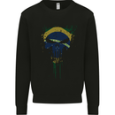 Brazil Skull Gym Training Bodybuilding Mens Sweatshirt Jumper Black