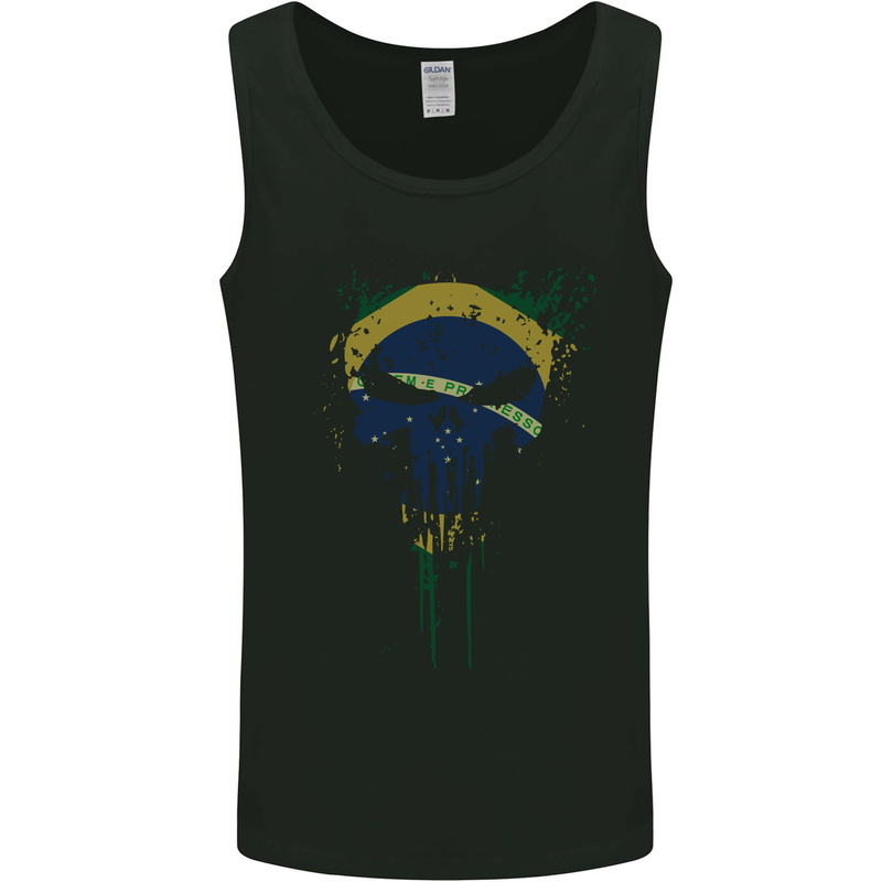 Brazil Skull Gym Training Bodybuilding Mens Vest Tank Top Black