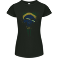 Brazil Skull Gym Training Bodybuilding Womens Petite Cut T-Shirt Black