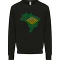 Brazilian Flag Word Cloud Brazil Football Mens Sweatshirt Jumper Black