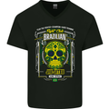 Brazilian Jiu Jitsu Skull MMA Martial Arts Mens V-Neck Cotton T-Shirt Black