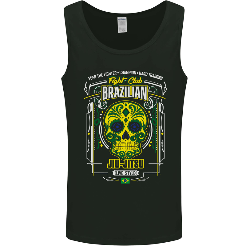 Brazilian Jiu Jitsu Skull MMA Martial Arts Mens Vest Tank Top Black
