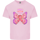 Breast Cancer Awareness Month Butterfly Kids T-Shirt Childrens Light Pink