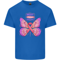 Breast Cancer Awareness Month Butterfly Kids T-Shirt Childrens Royal Blue