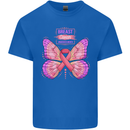 Breast Cancer Awareness Month Butterfly Kids T-Shirt Childrens Royal Blue