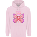 Breast Cancer Awareness Month Butterfly Mens 80% Cotton Hoodie Light Pink
