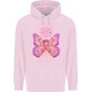 Breast Cancer Awareness Month Butterfly Mens 80% Cotton Hoodie Light Pink