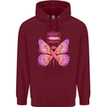 Breast Cancer Awareness Month Butterfly Mens 80% Cotton Hoodie Maroon