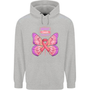 Breast Cancer Awareness Month Butterfly Mens 80% Cotton Hoodie Sports Grey