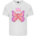 Breast Cancer Awareness Month Butterfly Mens Cotton T-Shirt Tee Top White