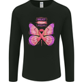 Breast Cancer Awareness Month Butterfly Mens Long Sleeve T-Shirt Black