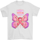 Breast Cancer Awareness Month Butterfly Mens T-Shirt 100% Cotton White
