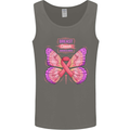 Breast Cancer Awareness Month Butterfly Mens Vest Tank Top Charcoal