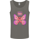 Breast Cancer Awareness Month Butterfly Mens Vest Tank Top Charcoal