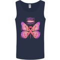 Breast Cancer Awareness Month Butterfly Mens Vest Tank Top Navy Blue