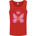 Breast Cancer Awareness Month Butterfly Mens Vest Tank Top Red
