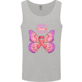 Breast Cancer Awareness Month Butterfly Mens Vest Tank Top Sports Grey