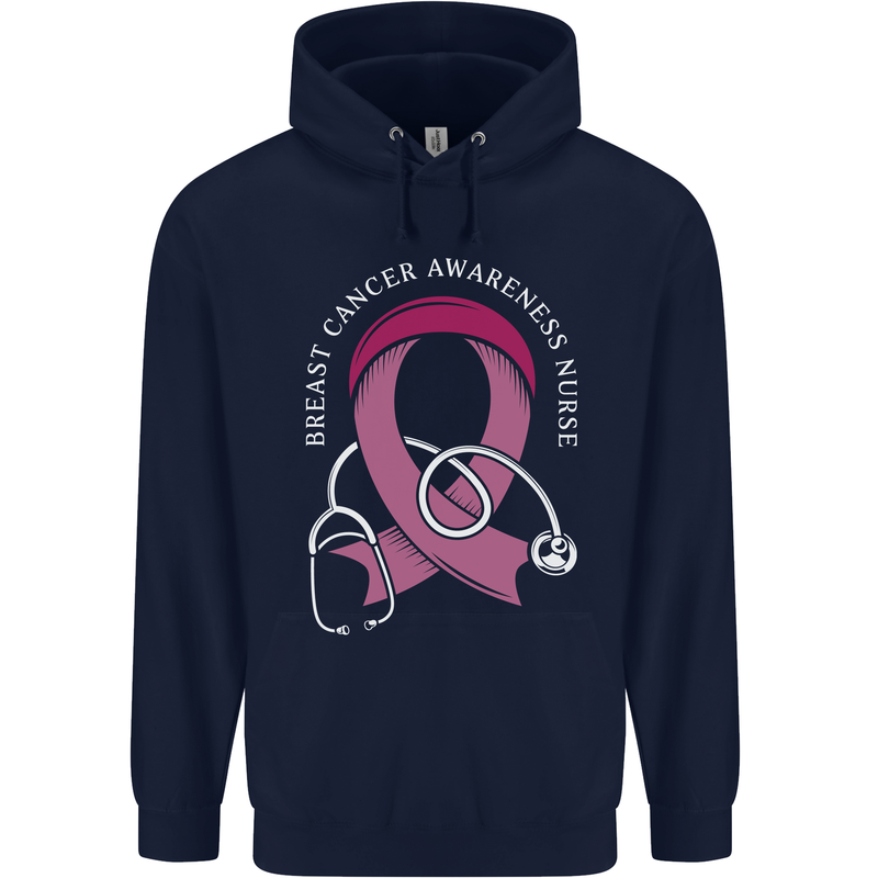 Breast Cancer Nurse Childrens Kids Hoodie Navy Blue