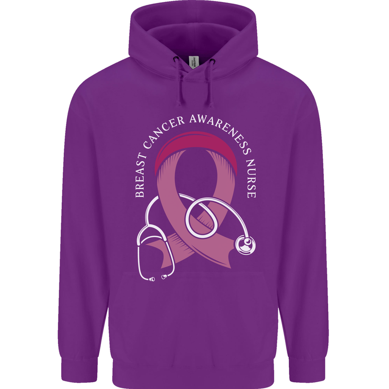 Breast Cancer Nurse Childrens Kids Hoodie Purple