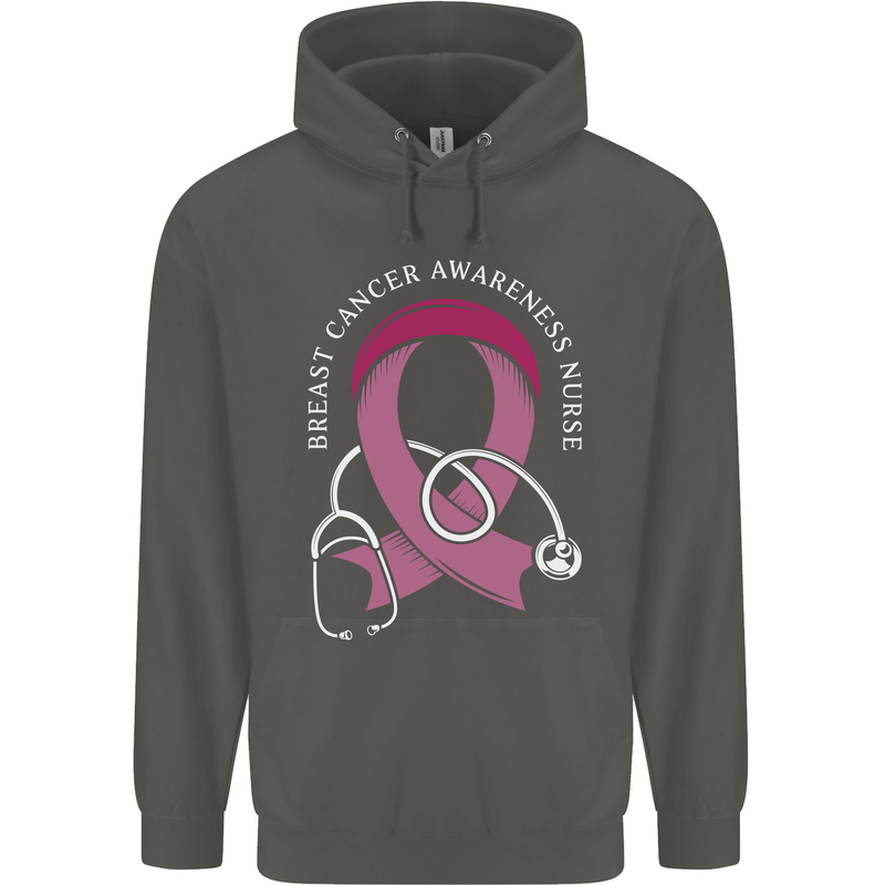 Breast Cancer Nurse Childrens Kids Hoodie Storm Grey