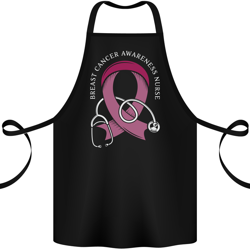 Breast Cancer Nurse Cotton Apron 100% Organic Black