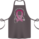 Breast Cancer Nurse Cotton Apron 100% Organic Dark Grey