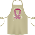 Breast Cancer Nurse Cotton Apron 100% Organic Khaki