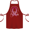 Breast Cancer Nurse Cotton Apron 100% Organic Maroon