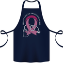 Breast Cancer Nurse Cotton Apron 100% Organic Navy Blue