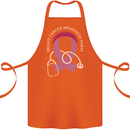 Breast Cancer Nurse Cotton Apron 100% Organic Orange