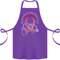 Breast Cancer Nurse Cotton Apron 100% Organic Purple