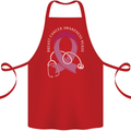 Breast Cancer Nurse Cotton Apron 100% Organic Red