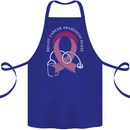 Breast Cancer Nurse Cotton Apron 100% Organic Royal Blue