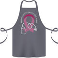 Breast Cancer Nurse Cotton Apron 100% Organic Steel