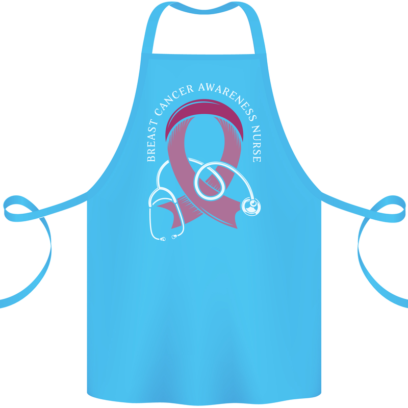 Breast Cancer Nurse Cotton Apron 100% Organic Turquoise