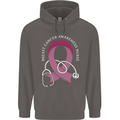 Breast Cancer Nurse Mens 80% Cotton Hoodie Charcoal