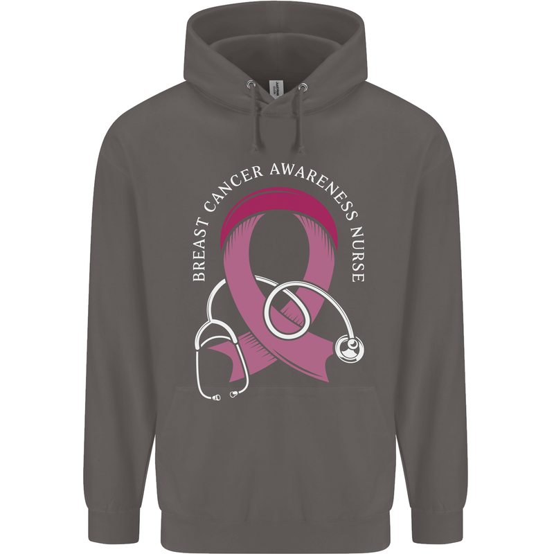 Breast Cancer Nurse Mens 80% Cotton Hoodie Charcoal