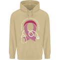 Breast Cancer Nurse Mens 80% Cotton Hoodie Sand