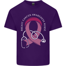 Breast Cancer Nurse Mens Cotton T-Shirt Tee Top Purple
