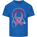 Breast Cancer Nurse Mens Cotton T-Shirt Tee Top Royal Blue