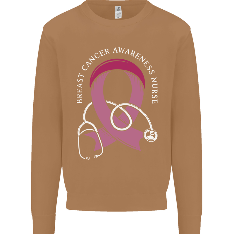 Breast Cancer Nurse Mens Sweatshirt Jumper Caramel Latte