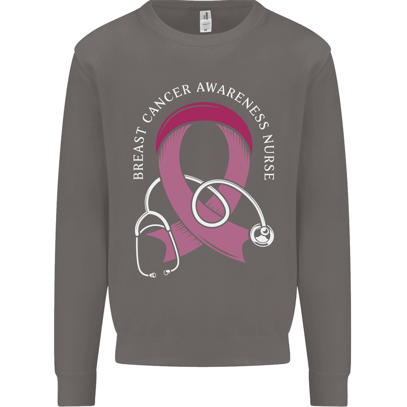 Breast Cancer Nurse Mens Sweatshirt Jumper Charcoal