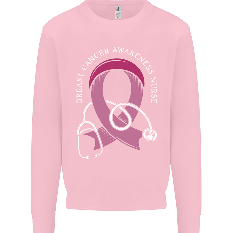 Breast Cancer Nurse Mens Sweatshirt Jumper Light Pink